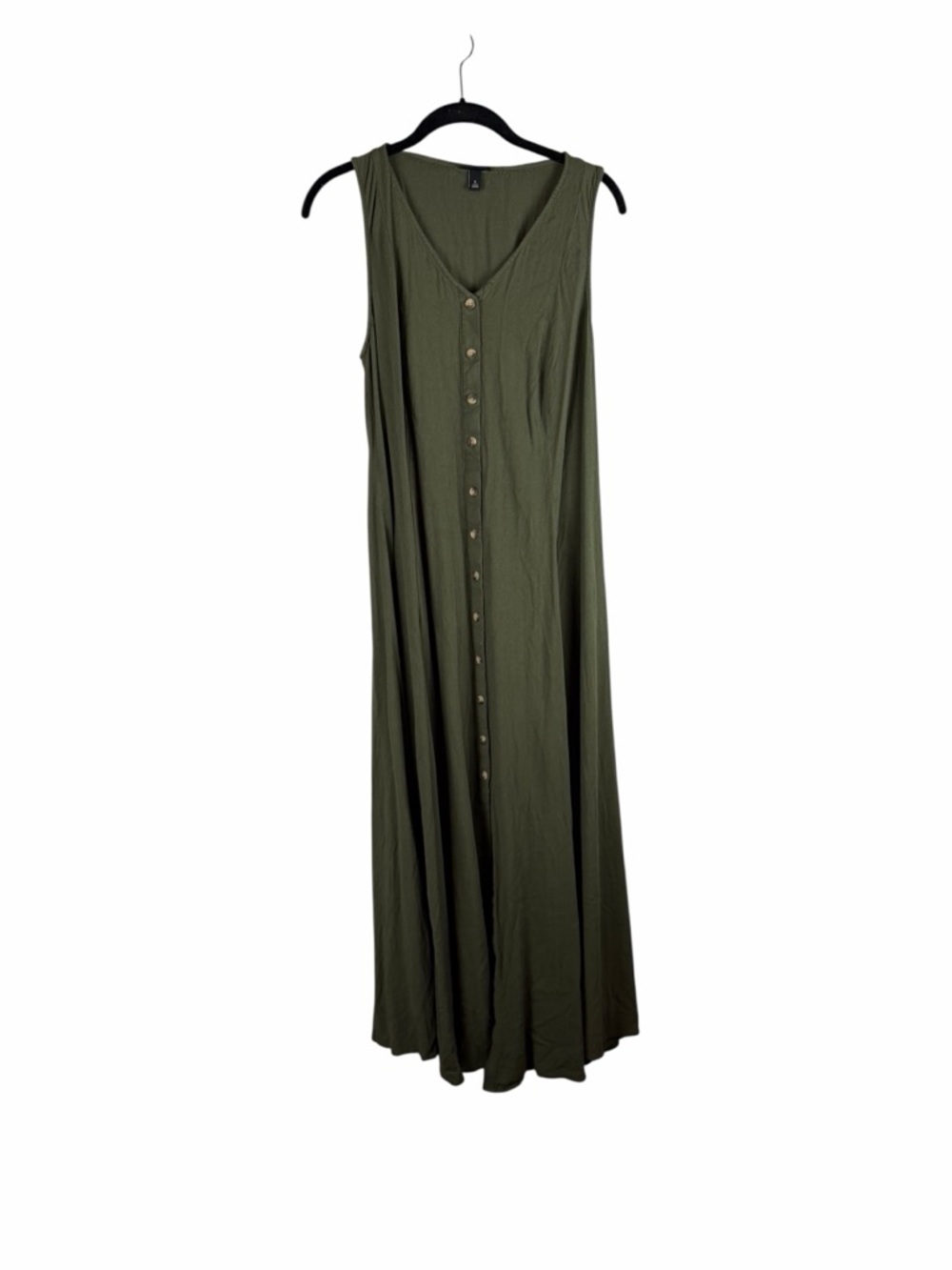 Torrid Olive Green Button Front Lace Up Back Maxi Dress Size 0X